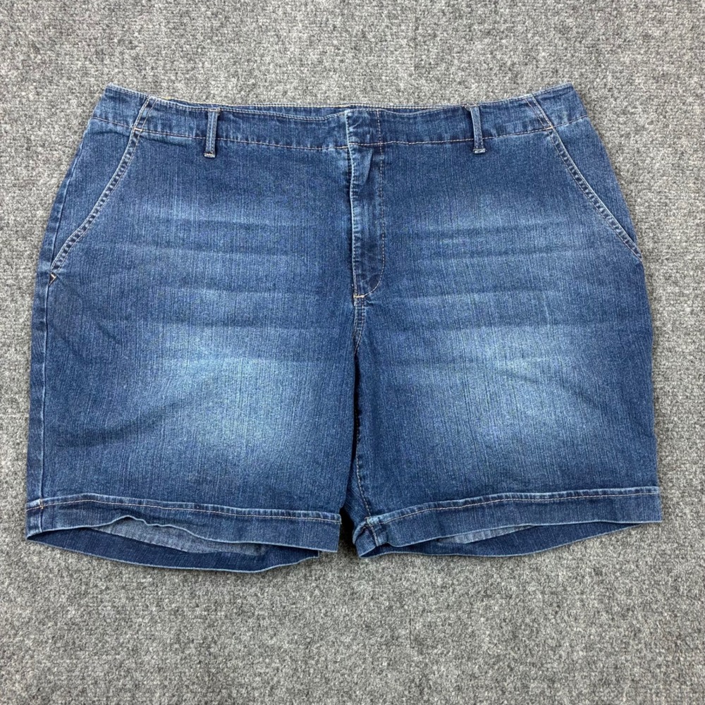 Bandolino Womens Size 16W W38 Blue Denim Shorts Medium Wash Stretch